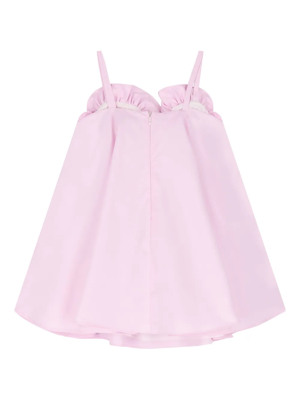 Elisabetta Franchi Kids Jurk met ruches en bloemapplicatie Roze