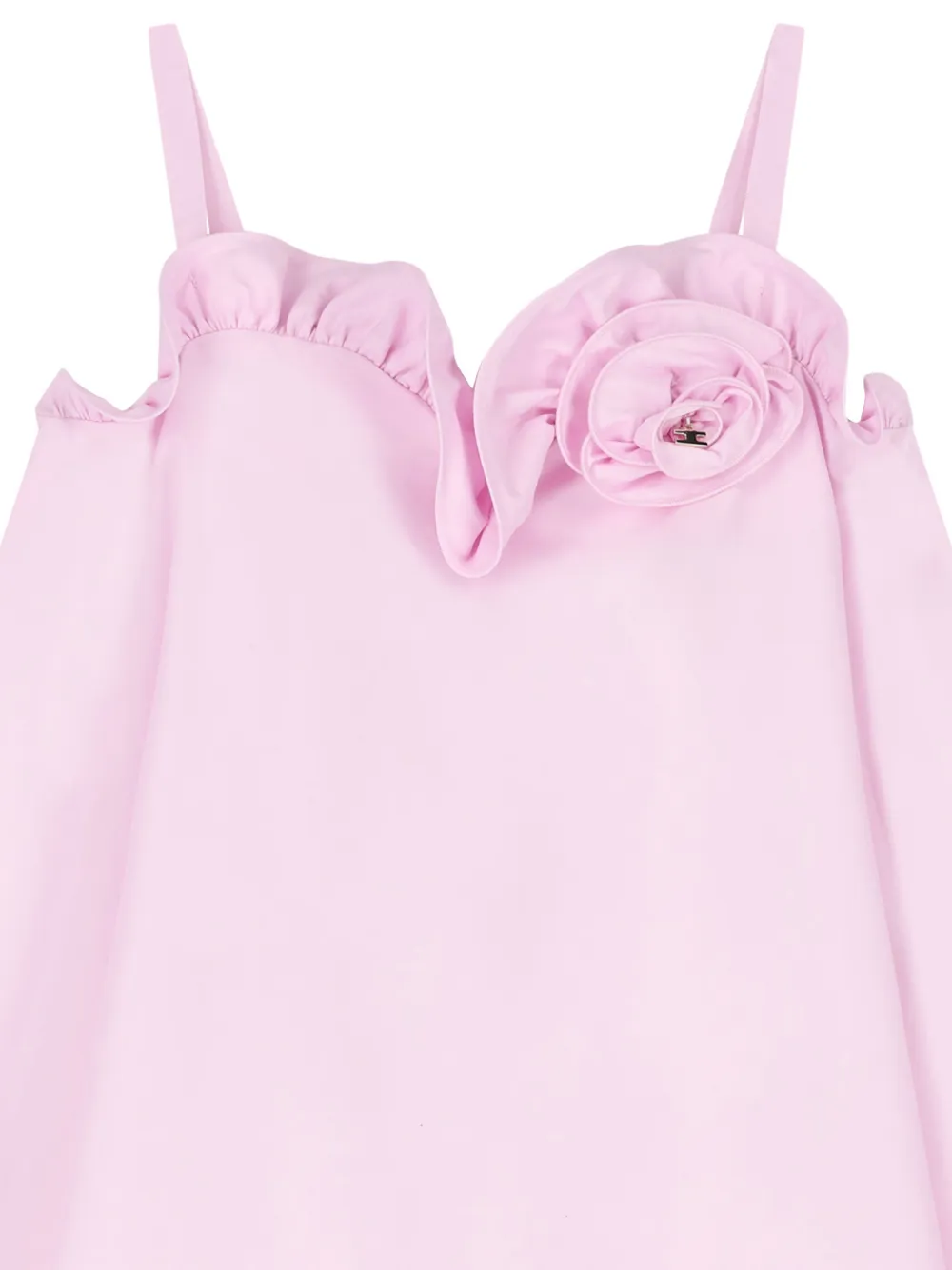 Elisabetta Franchi Kids Jurk met ruches en bloemapplicatie Roze