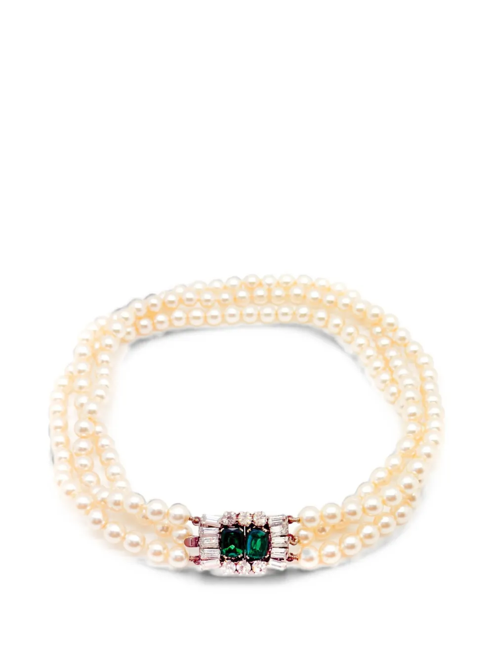 Pre-owned Jennifer Gibson Jewellery 1960s Faux-pearl Choker In Neutrals