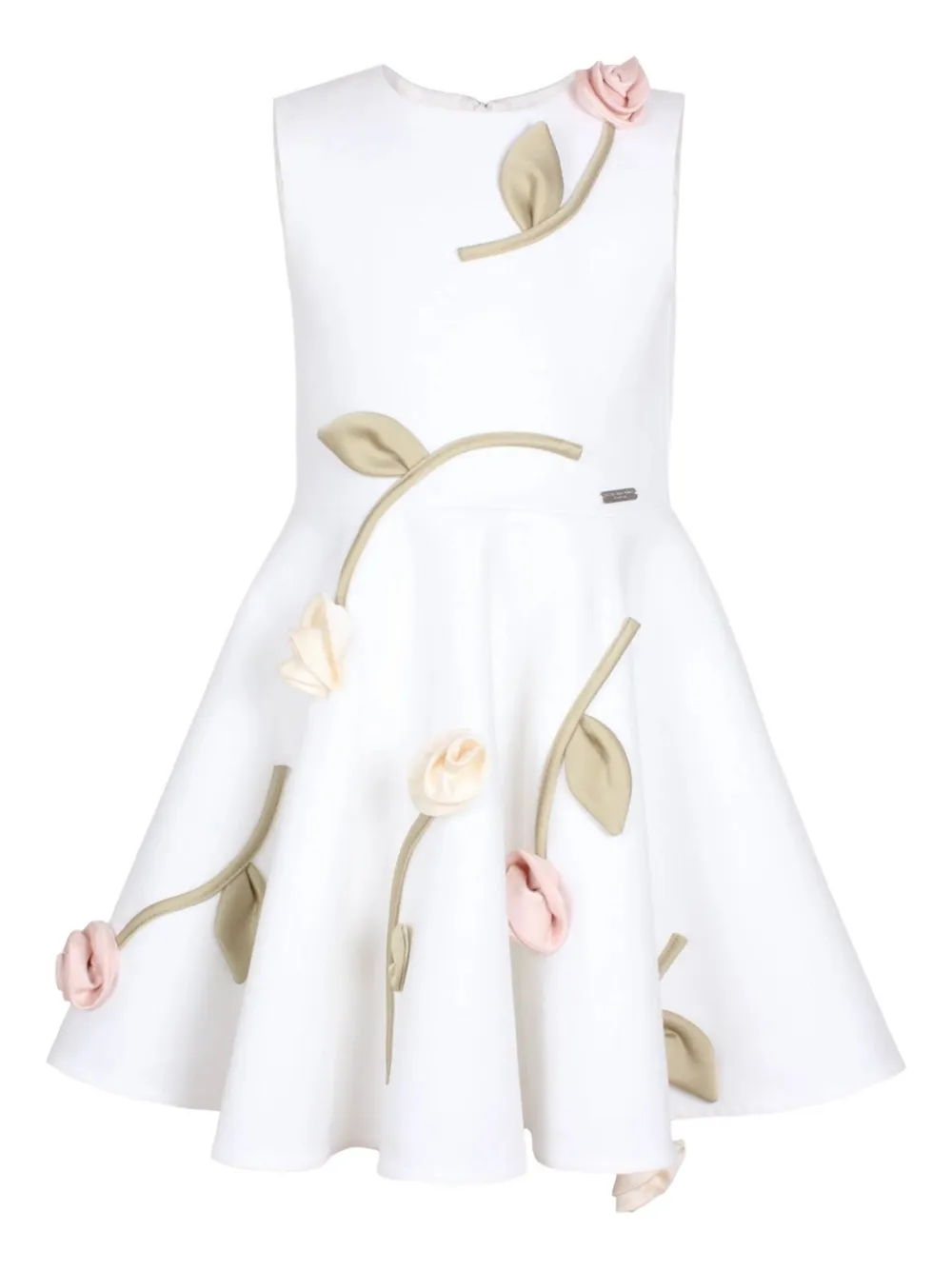 JESSIE AND JAMES KIDS floral appliqué dress - Bianco