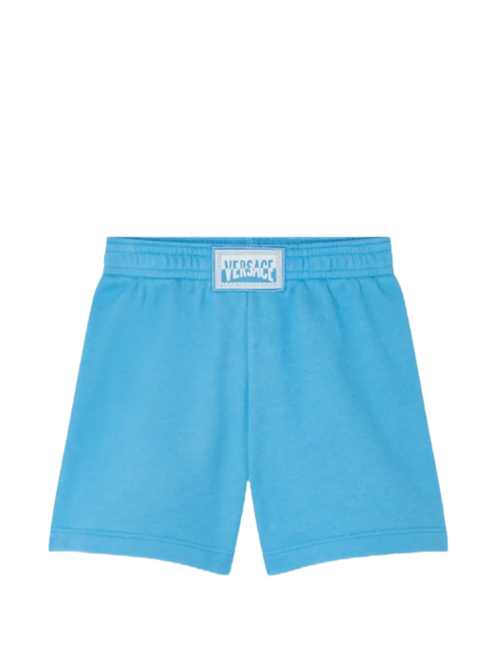 Versace Kids logo-patch shorts - Blu
