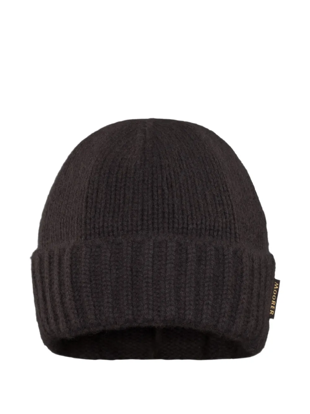 Moorer Ribbed Beanie Hat In Black