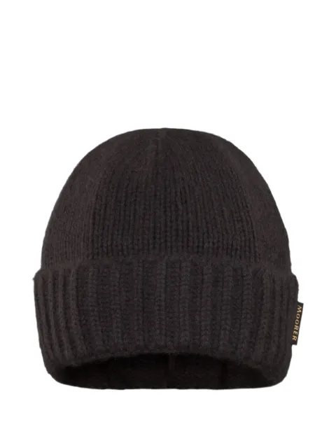 Moorer ribbed beanie hat