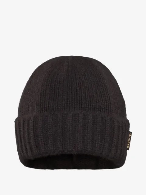 Moorer ribbed beanie hat