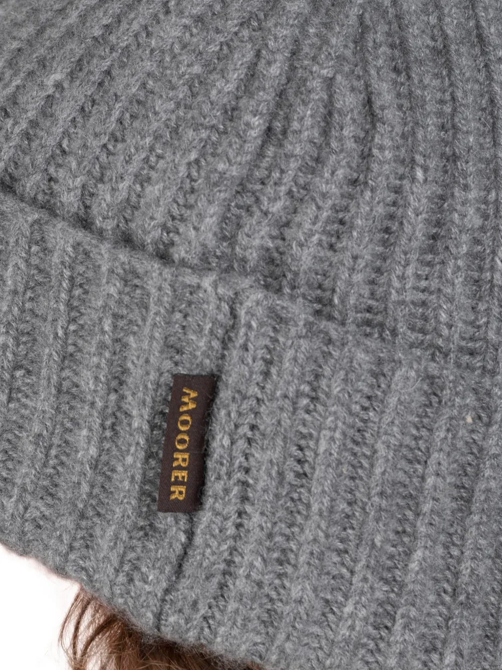 Moorer Davis ribbed-knit beanie hat - Grijs