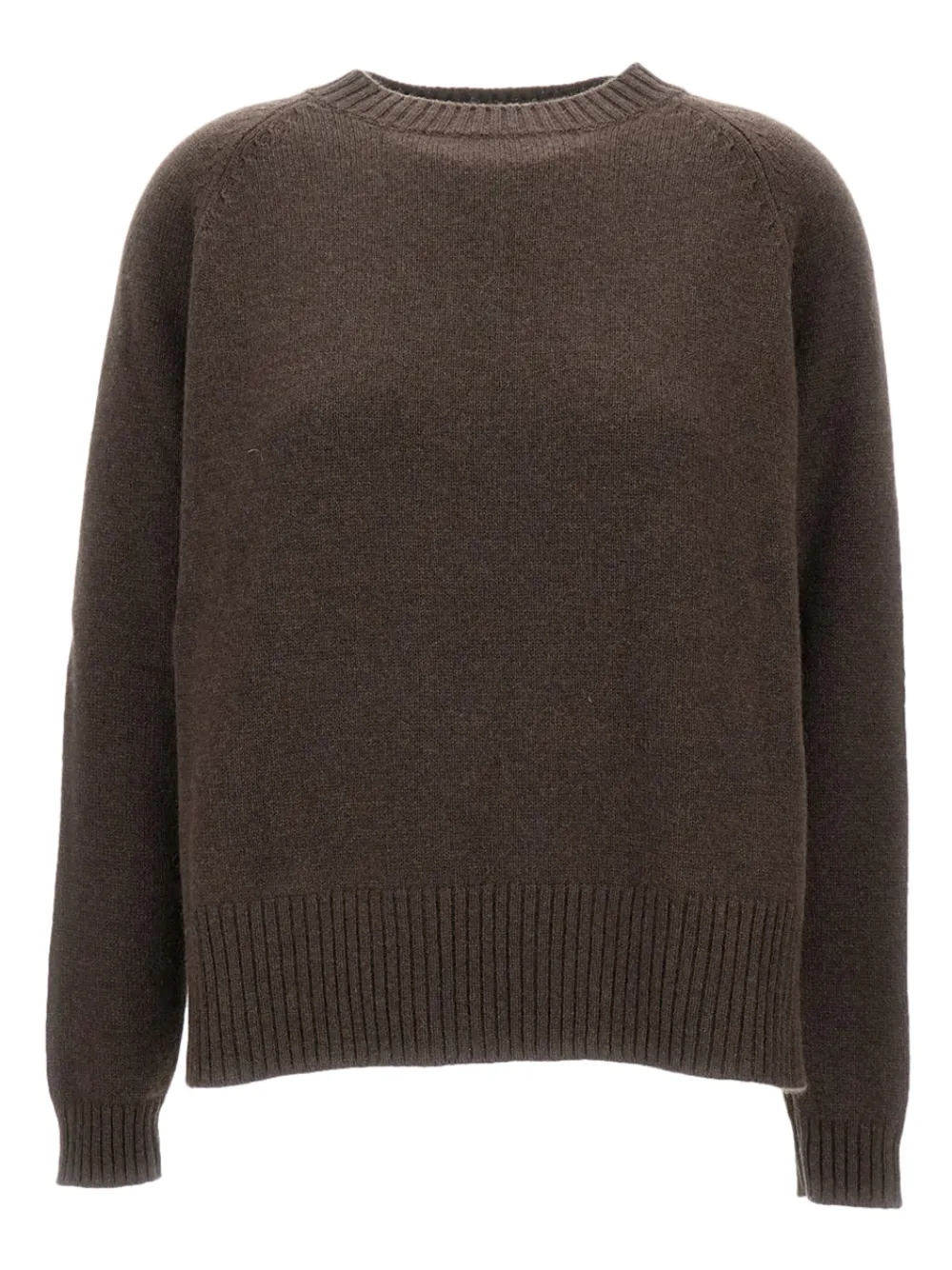 Live Crew-neck Ribbed-trim Sweater In Brown