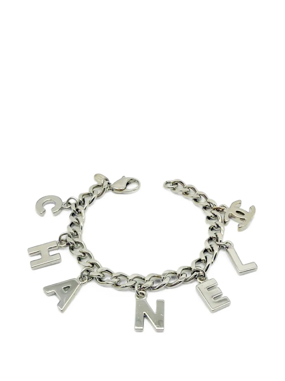 CHANEL Pre-Owned 2005 letter charm CC bracelet - Argento