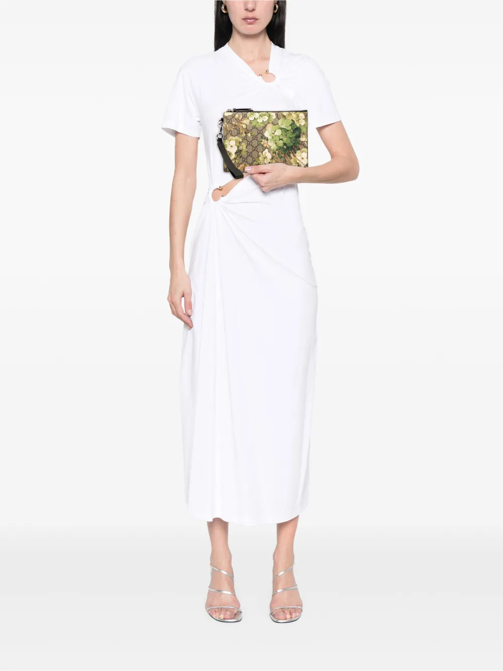 Pre-owned Gucci 2000-2015 Gg Supreme Blooms Clutch Bag In Brown