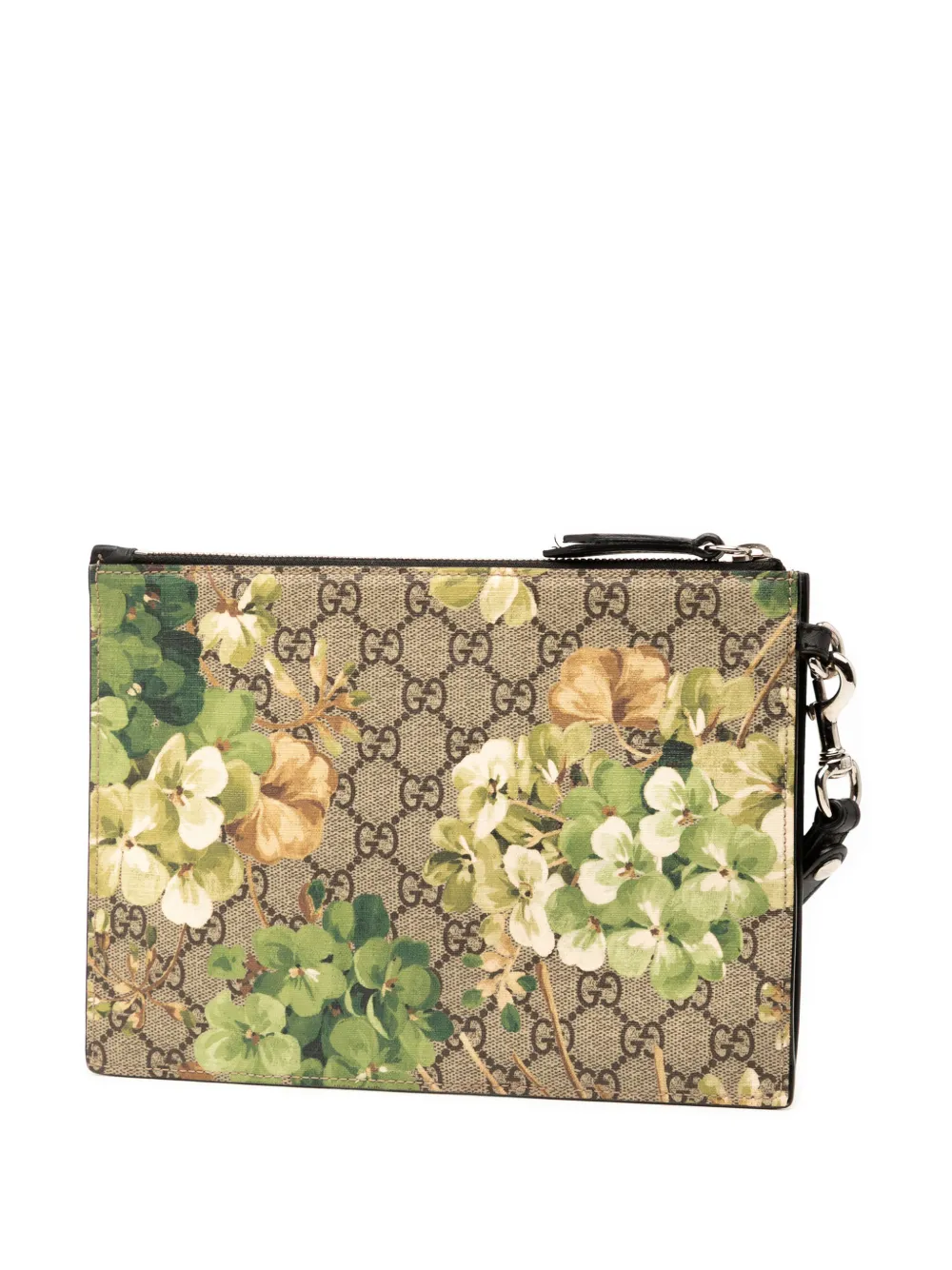 Pre-owned Gucci 2000-2015 Gg Supreme Blooms Clutch Bag In Brown