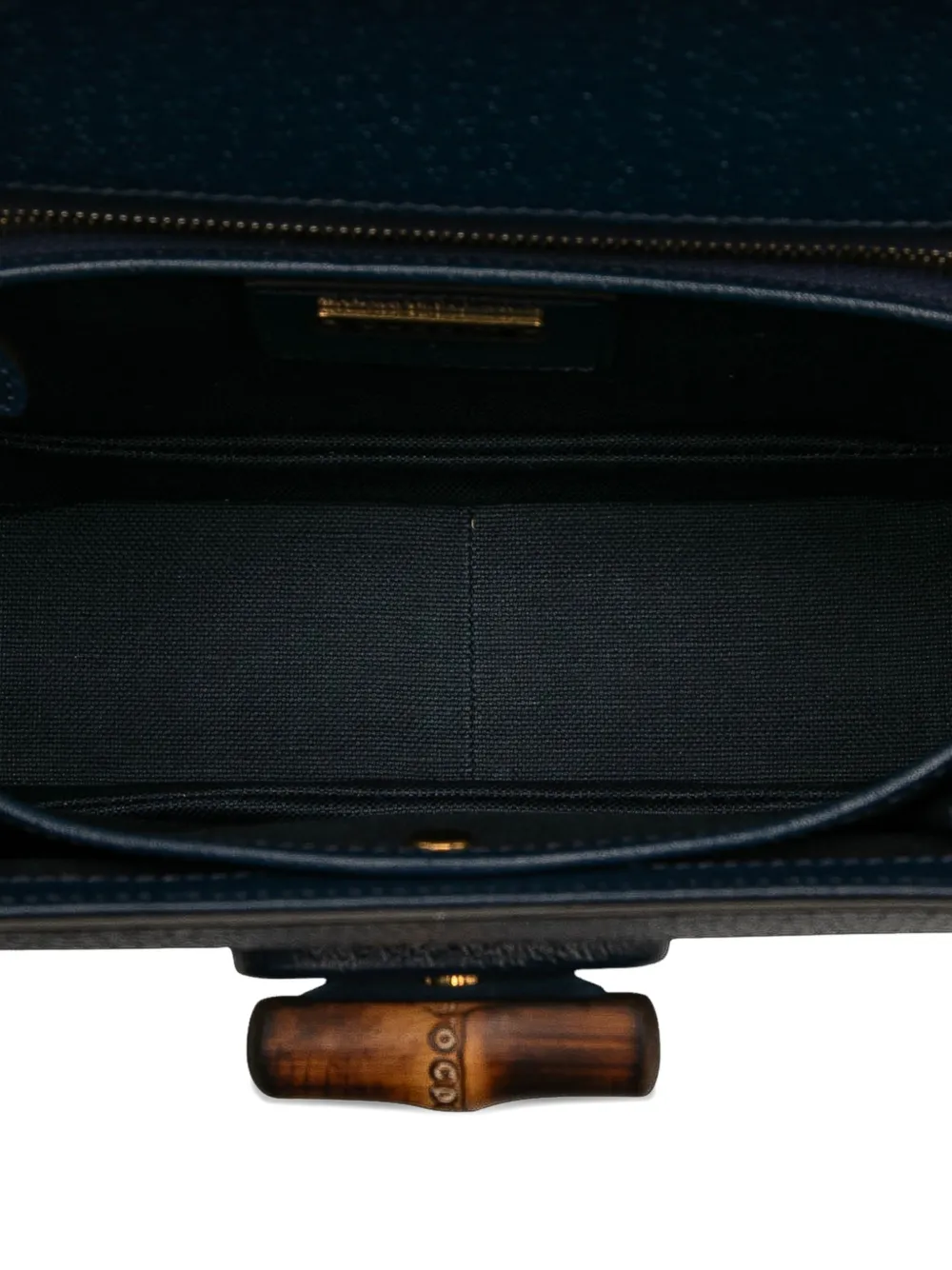 Gucci Pre-owned 2016-2025 100th Anniversary Medium GG Coated Canvas Kaleidoscope 1947 Bamboo Top Handle Bag Satchel in Blue,