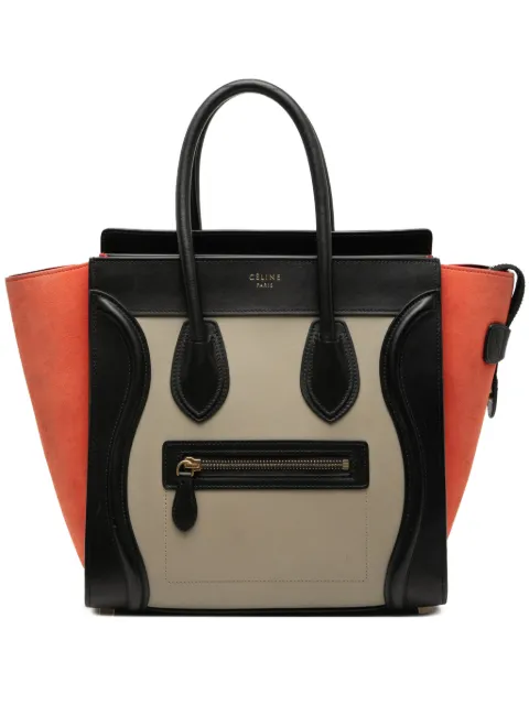 Celine Pre-Owned 2014 Micro Tricolor Leather Luggage tote bag