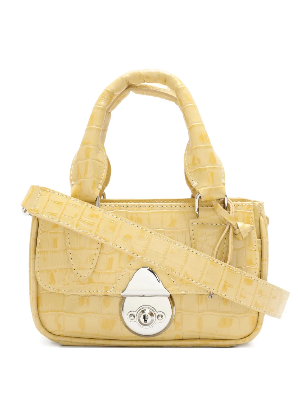 Sarah Chofakian Sarah Croc Embossed Mini Bag In Yellow