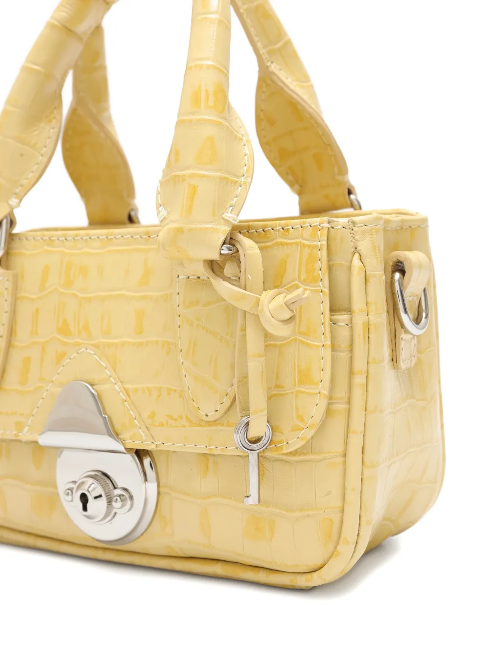 Sarah Chofakian Sarah Croc Embossed Mini Bag In Yellow