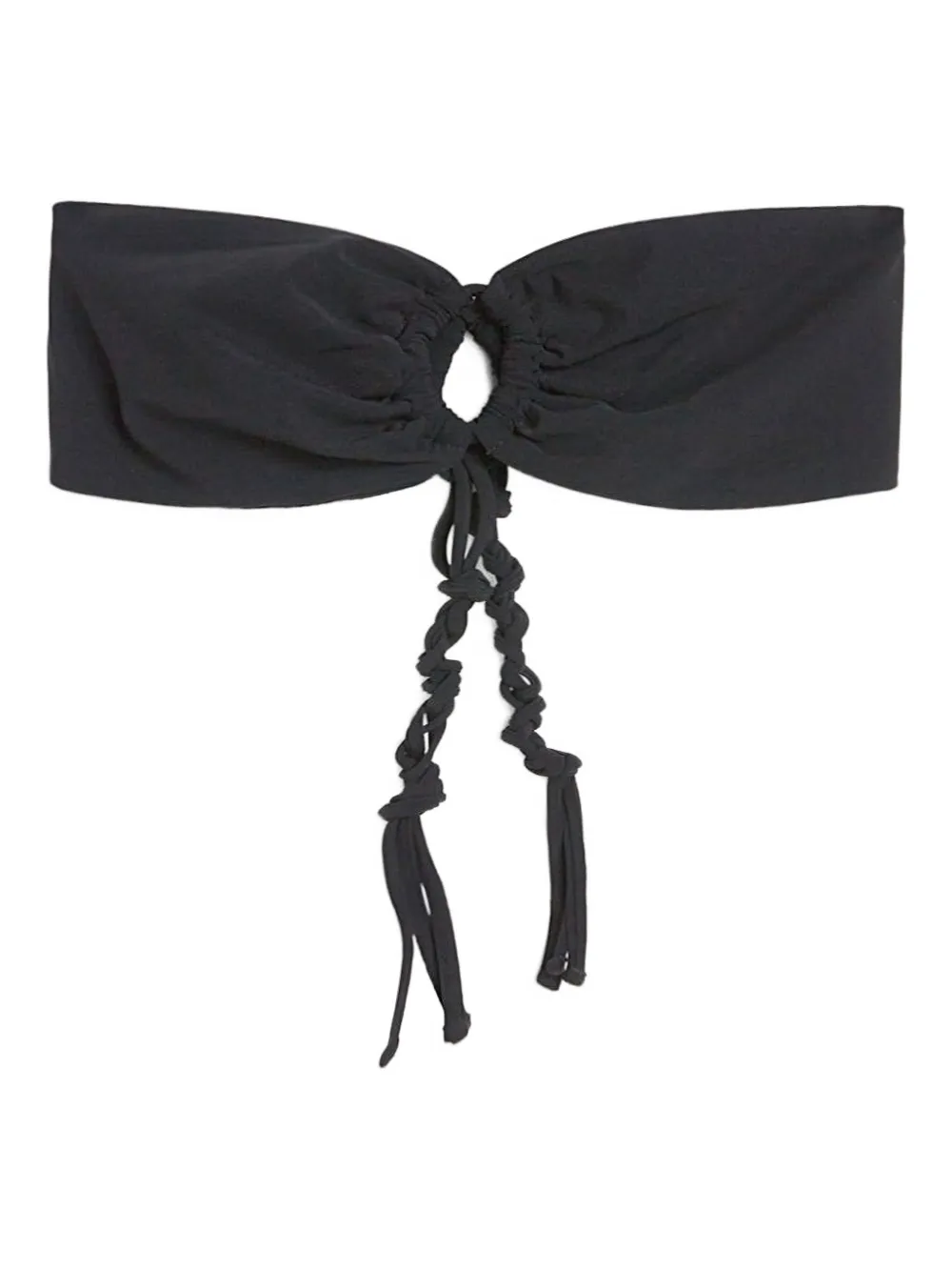 Jil Sander Tangle knot-detail bandeau bikini top - Nero