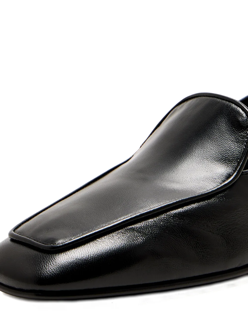 Herbert Levine Fair And Square Leather Loafers In Black