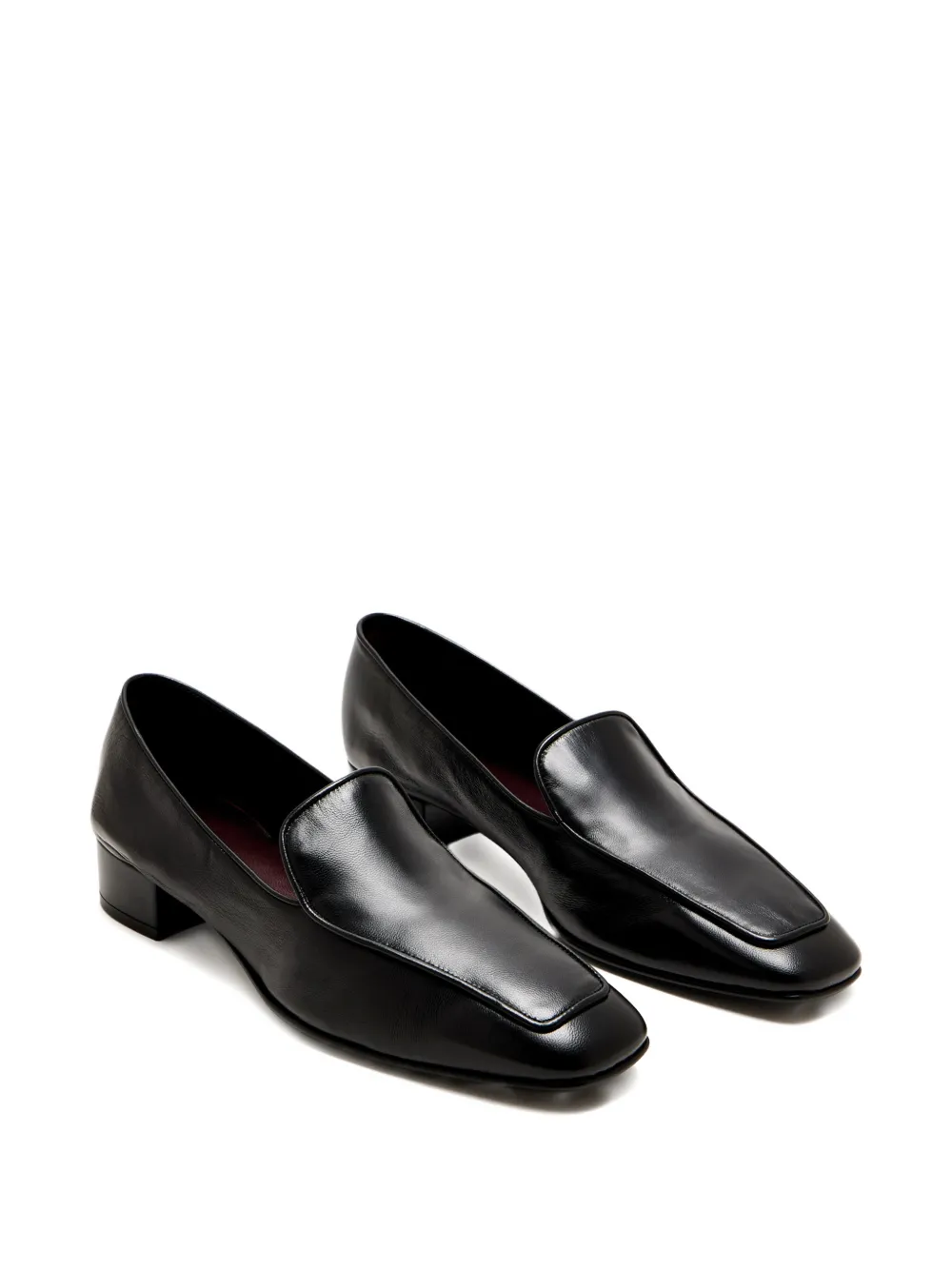 Herbert Levine Fair And Square Leather Loafers In Black