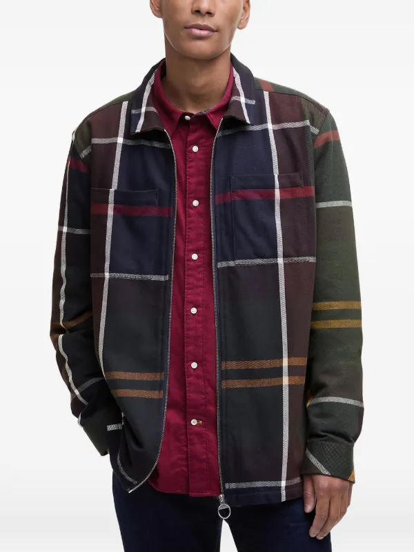 Barbour ジップ チェック シャツ | グリーン | FARFETCH JP