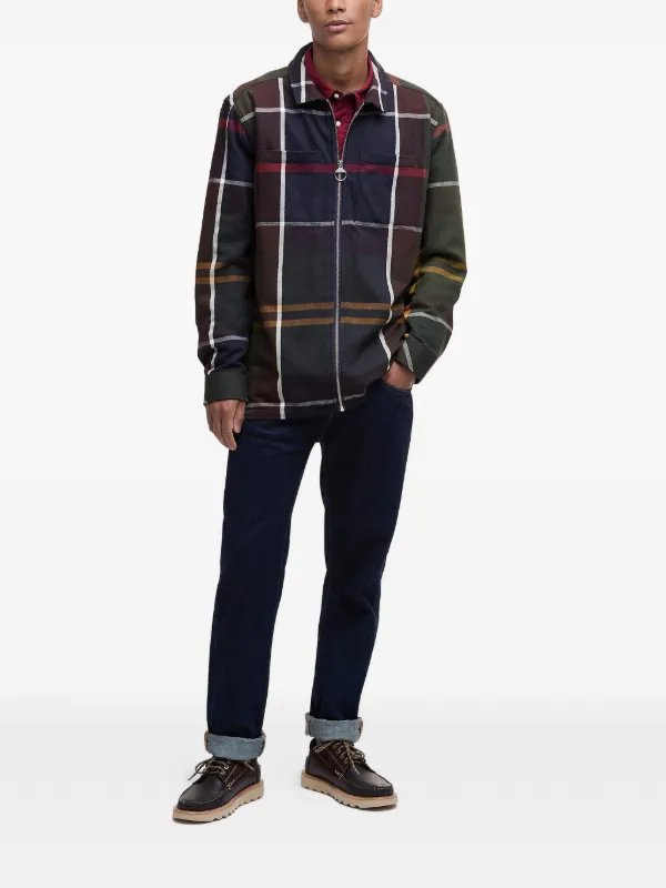 Barbour ジップ チェック シャツ | グリーン | FARFETCH JP