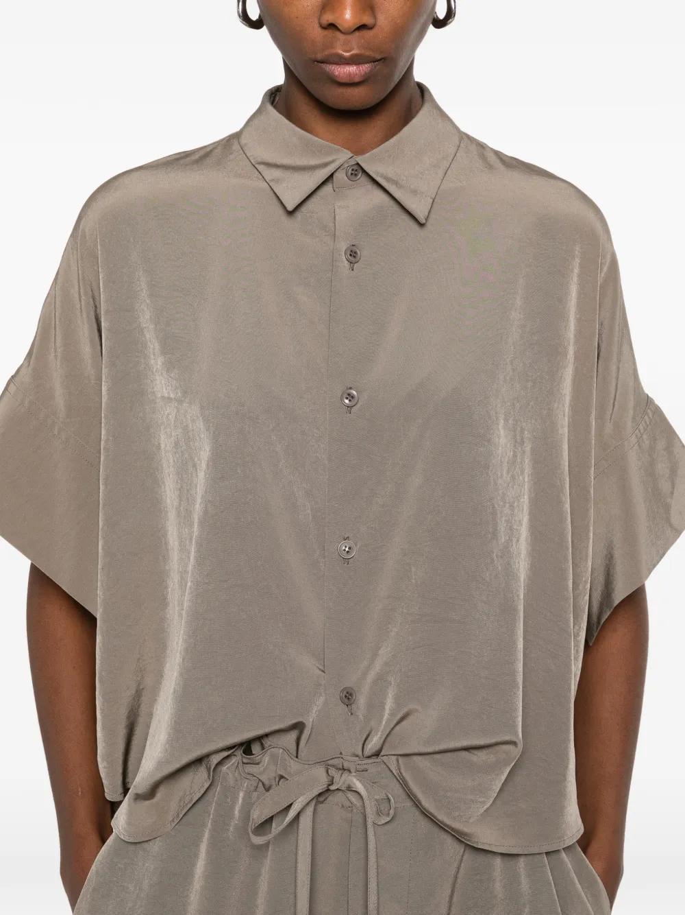 Y's Layered Shirt In Brown