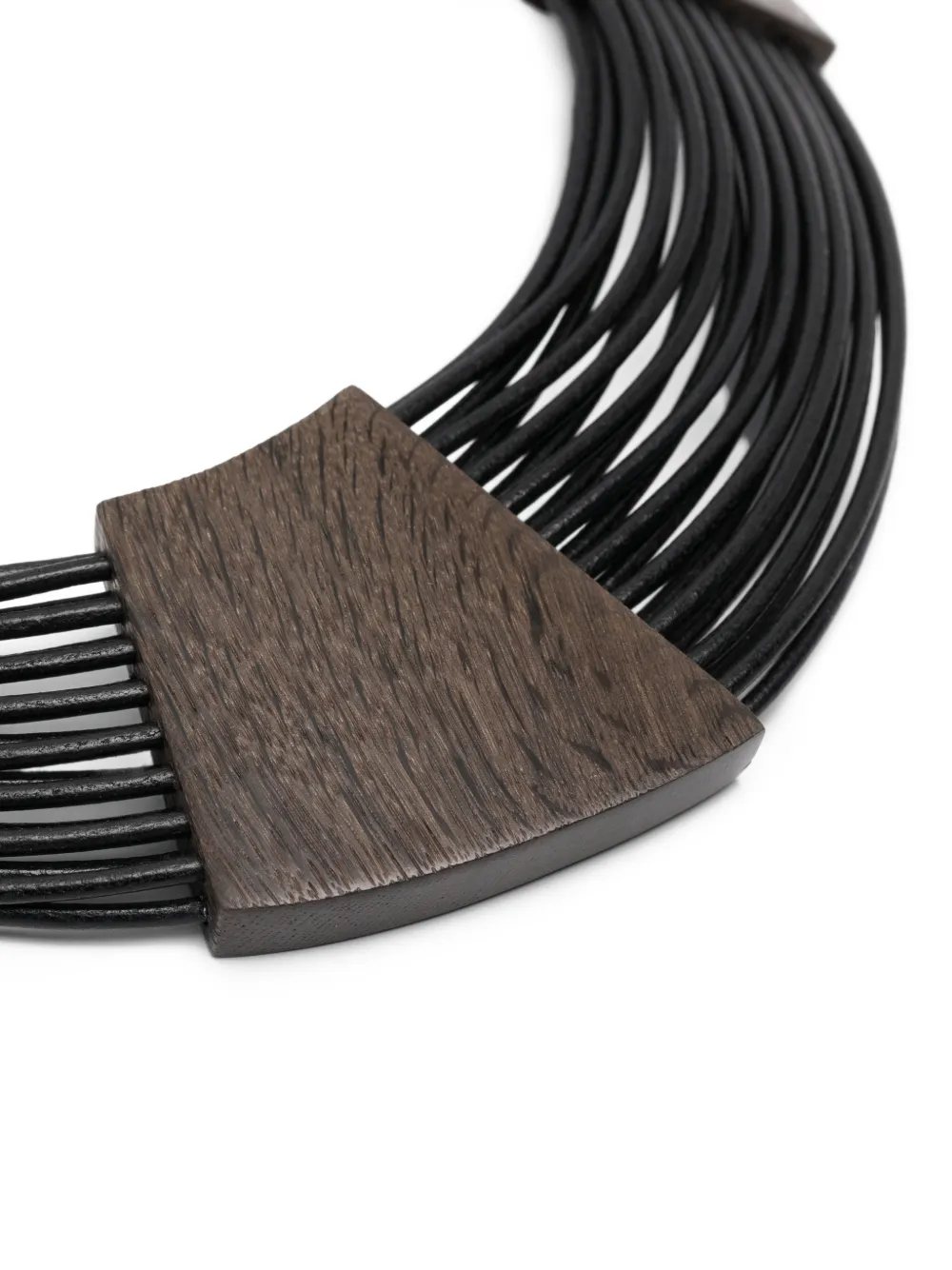 Monies Brisa wood necklace - Zwart