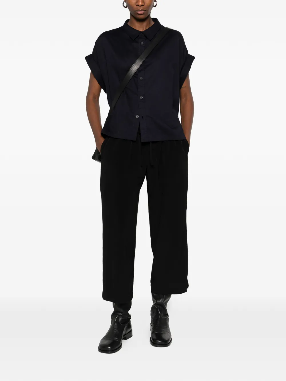 Y's Katoenen blouse met manchetten - Blauw