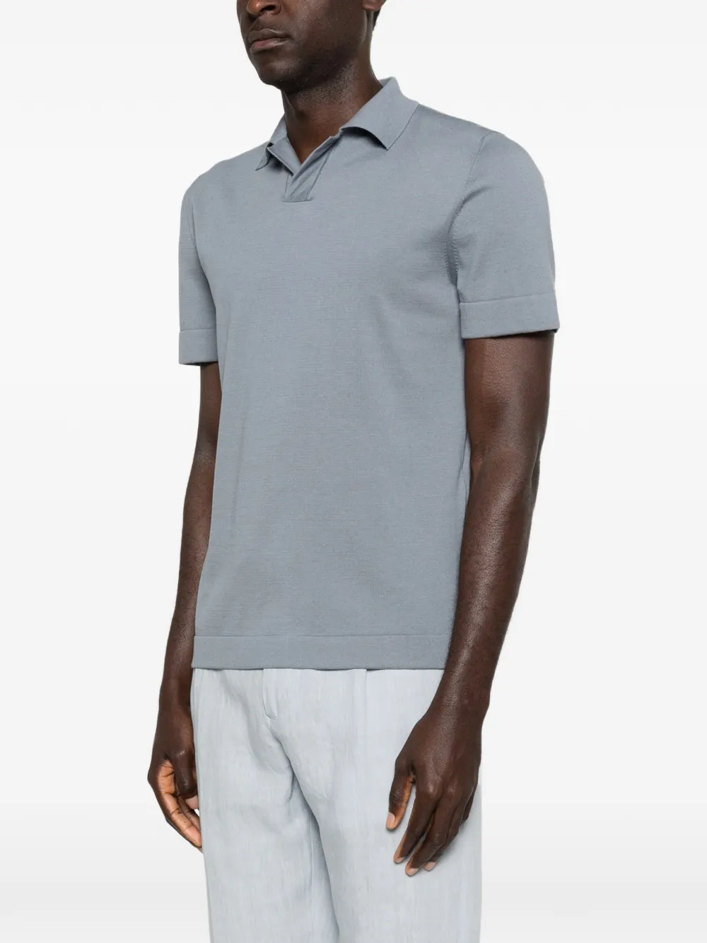 Brioni T-shirt met reverskraag Blauw