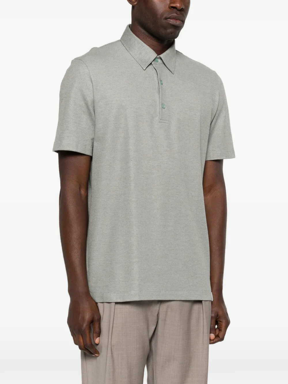  Brioni Button Polo Shirt - Green 