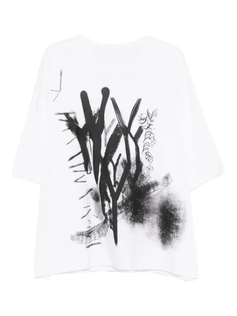 Y's print cotton T-shirt