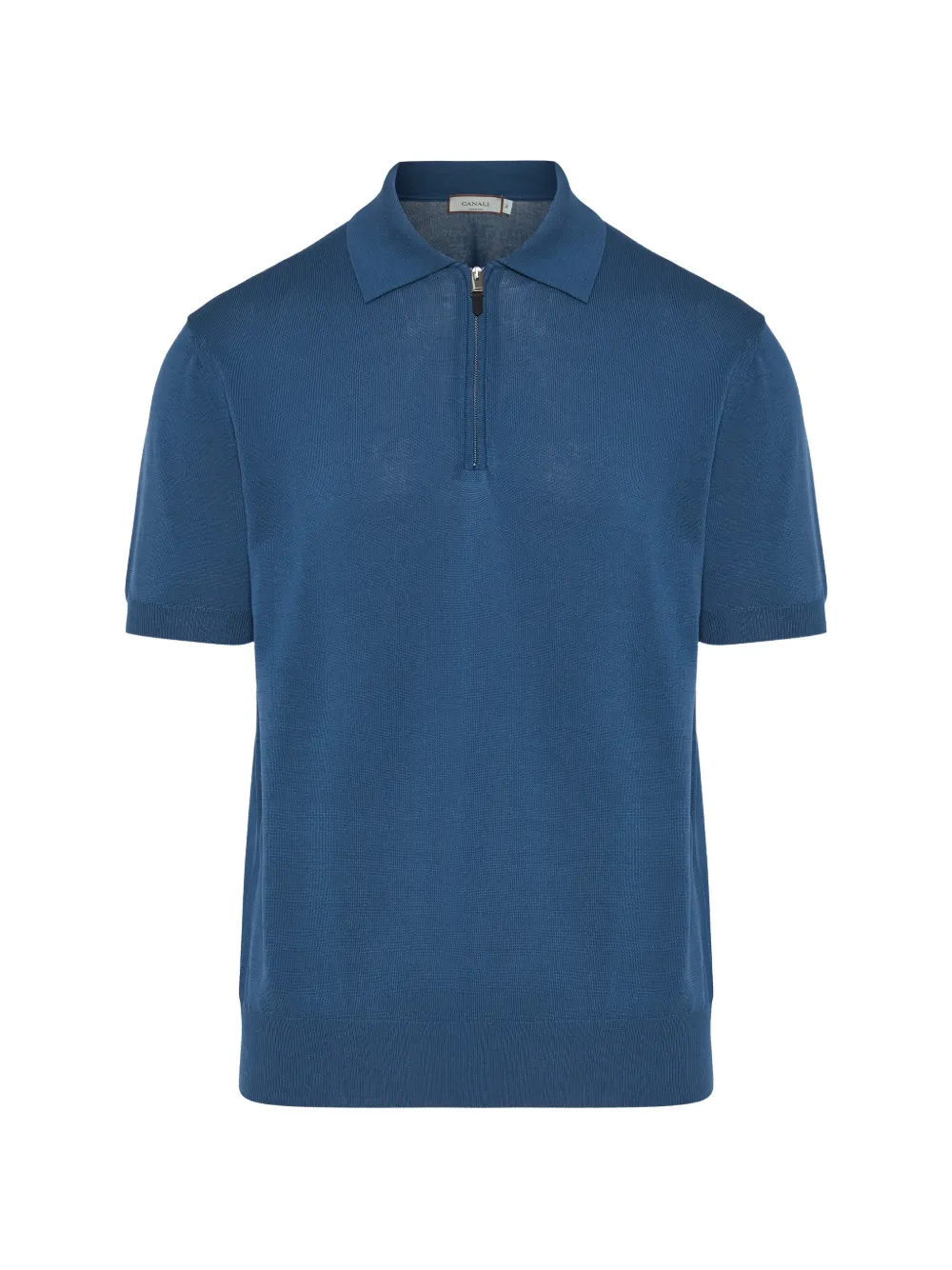 Canali zip short-sleeve polo shirt - Blu