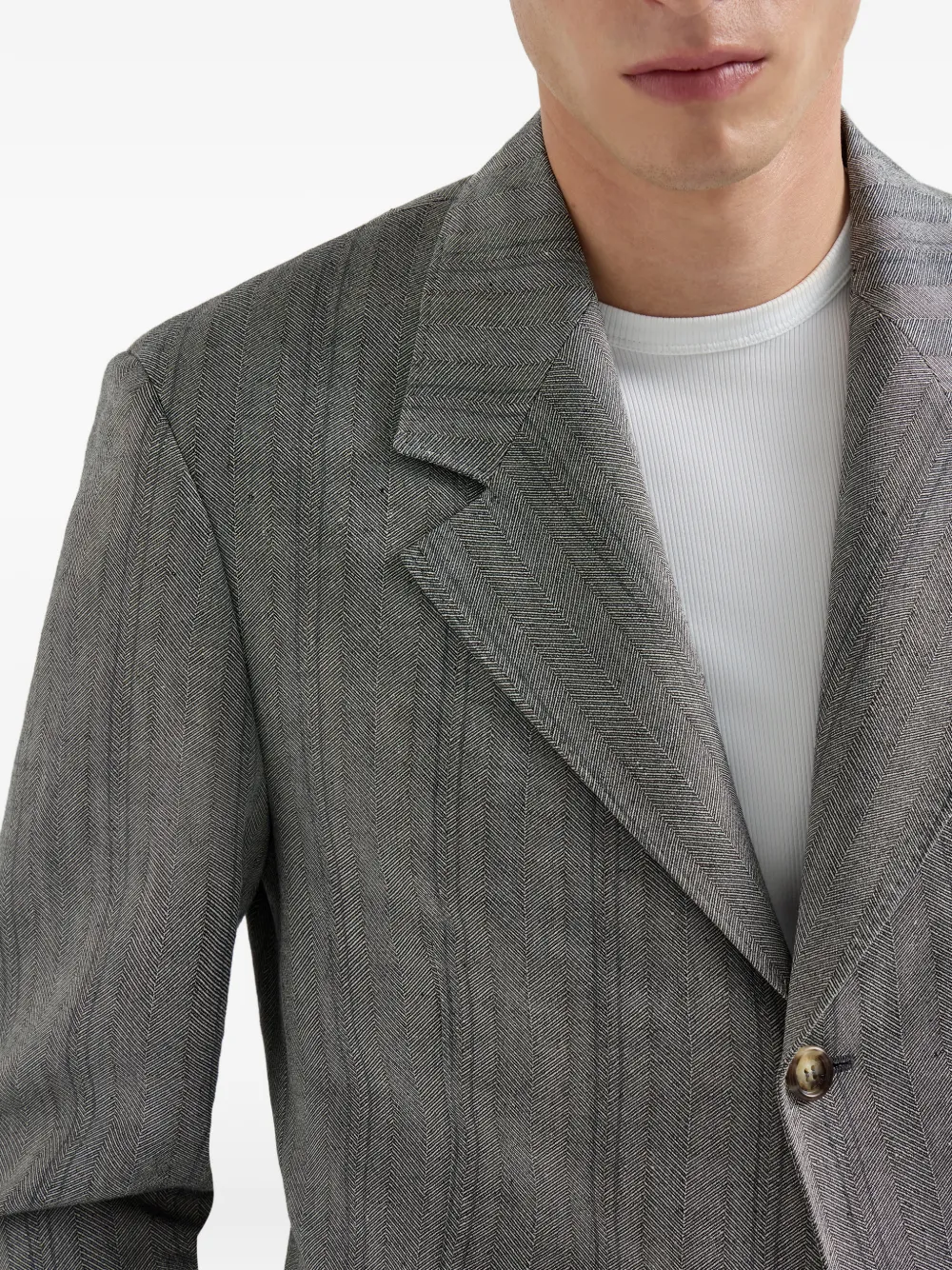 Brunello Cucinelli Blazer met lange mouwen Grijs