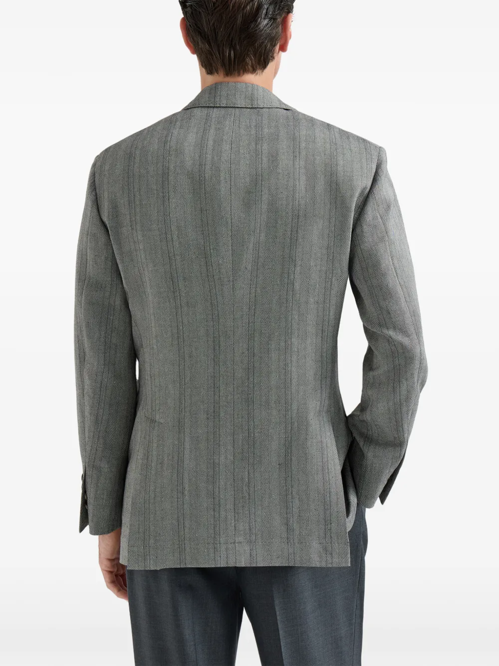 Brunello Cucinelli Blazer met lange mouwen Grijs