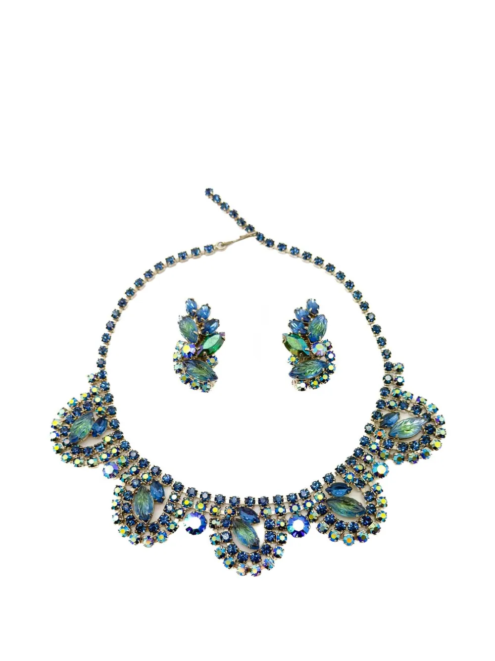 Jennifer Gibson Jewellery 1950s leaf-motif jewellery set (set of two) - Argento