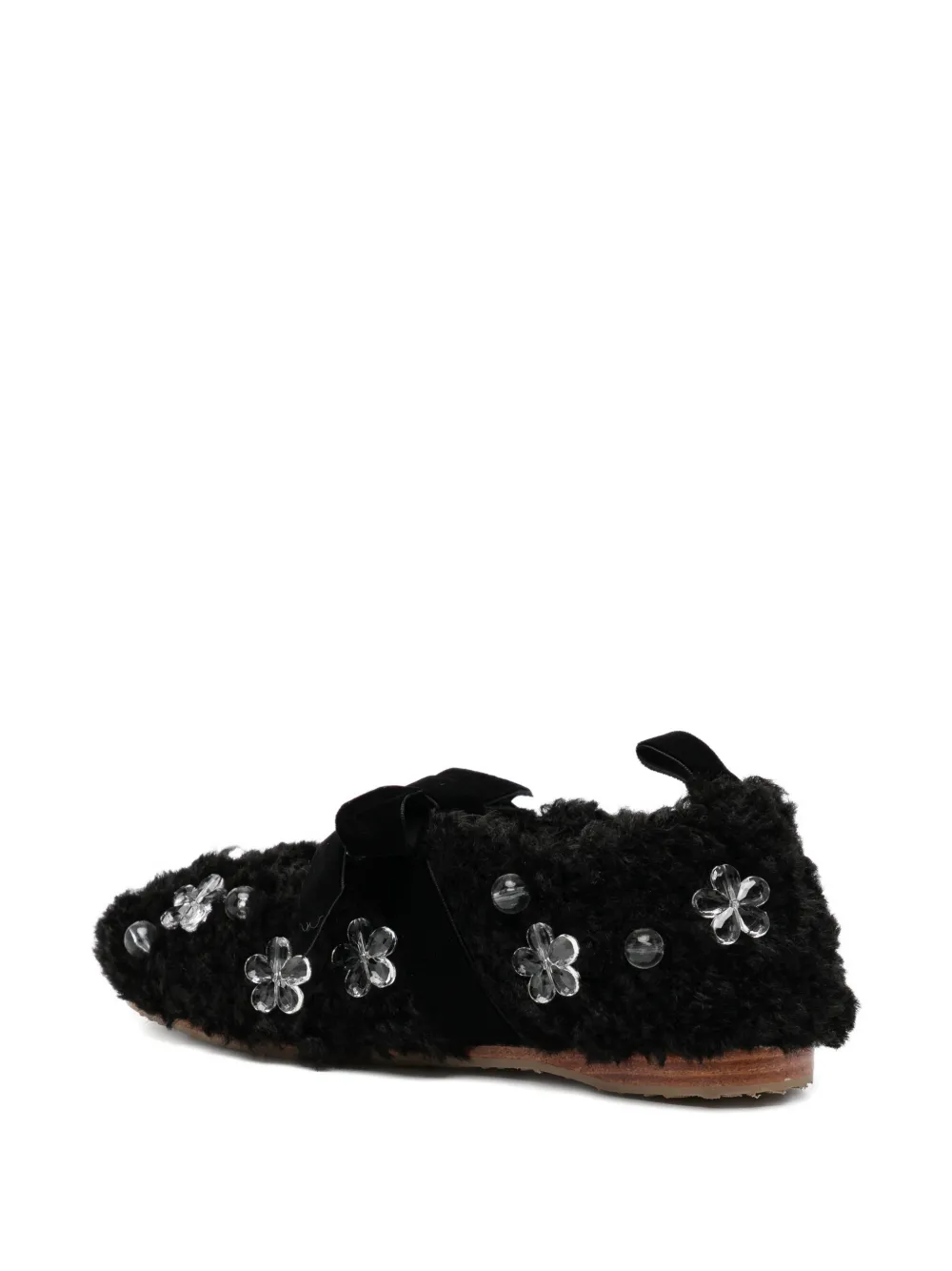  Rockfish X Susan Fang Furry Ballet Flats - Black 