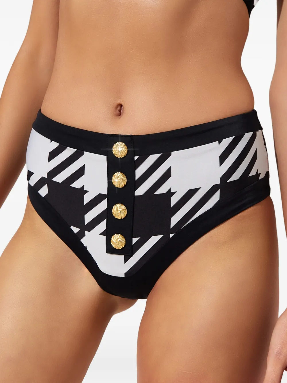 Beach Riot Isle Bikinihöschen mit Hahnentrittmuster - Schwarz