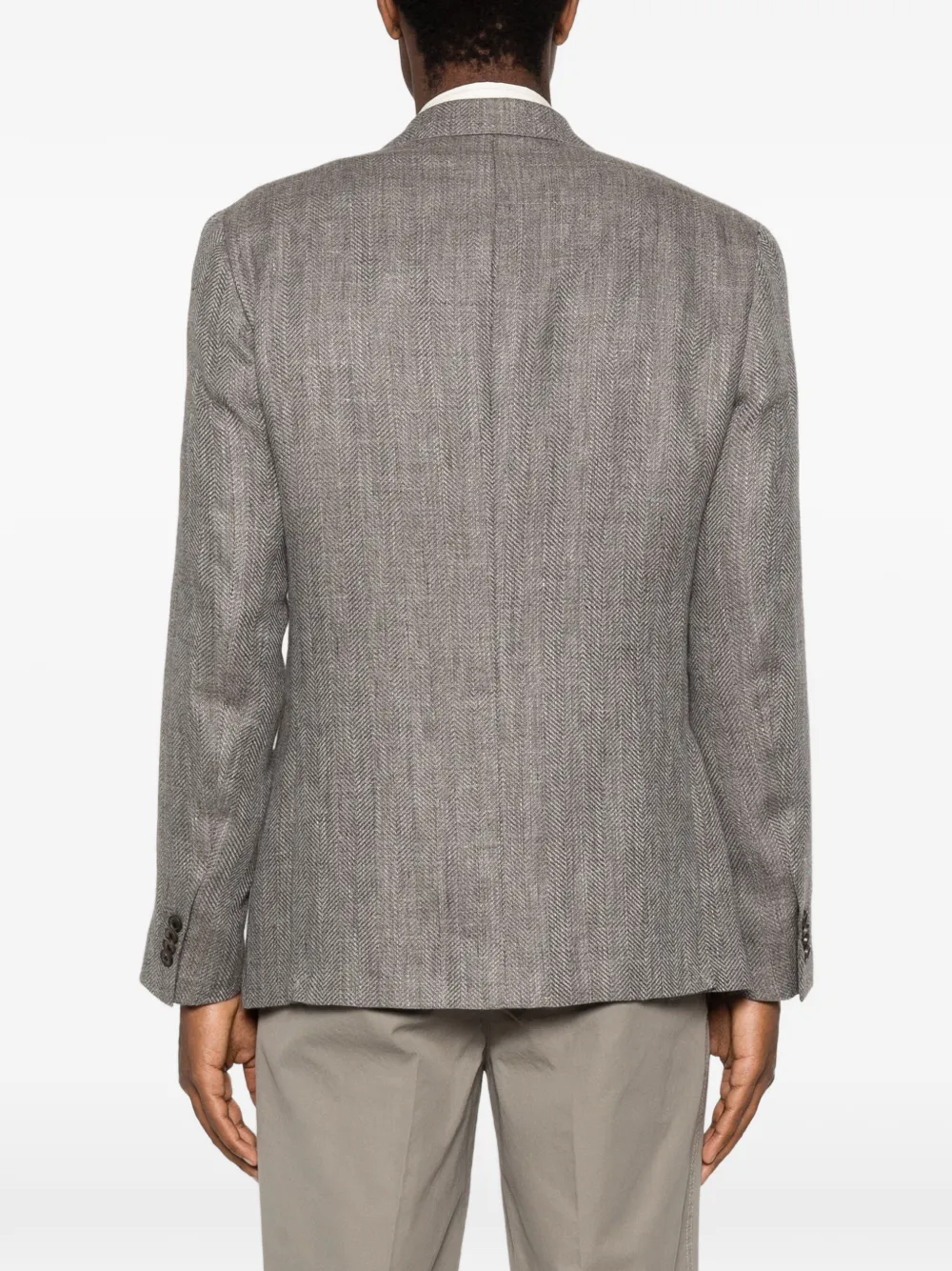 Corneliani Blazer met visgraatpatroon Grijs