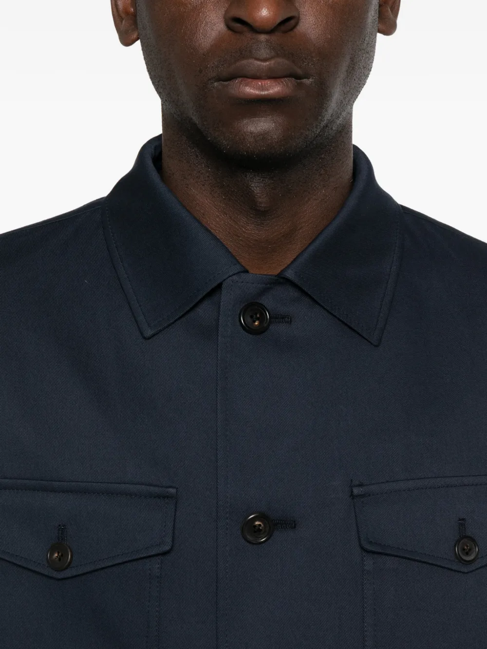 Corneliani Shirtjack met zak en knopen Blauw