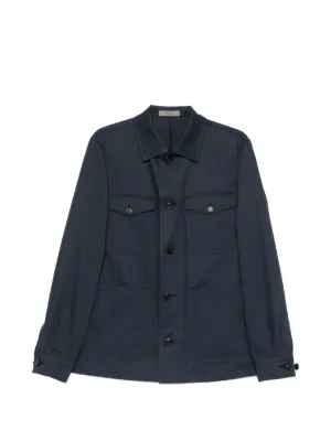 Brioni Zipped Shirt Jacket | Blue | FARFETCH JO