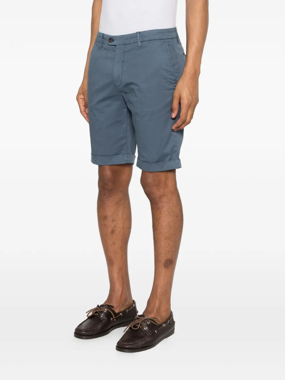  Corneliani Cuffed Tailored Shorts - Blue 