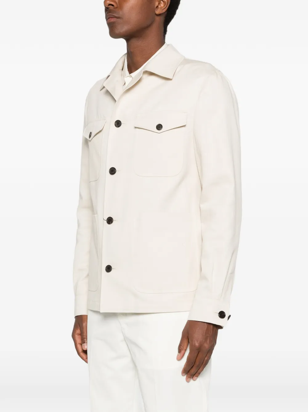 Corneliani Shirtjack met knopen Beige