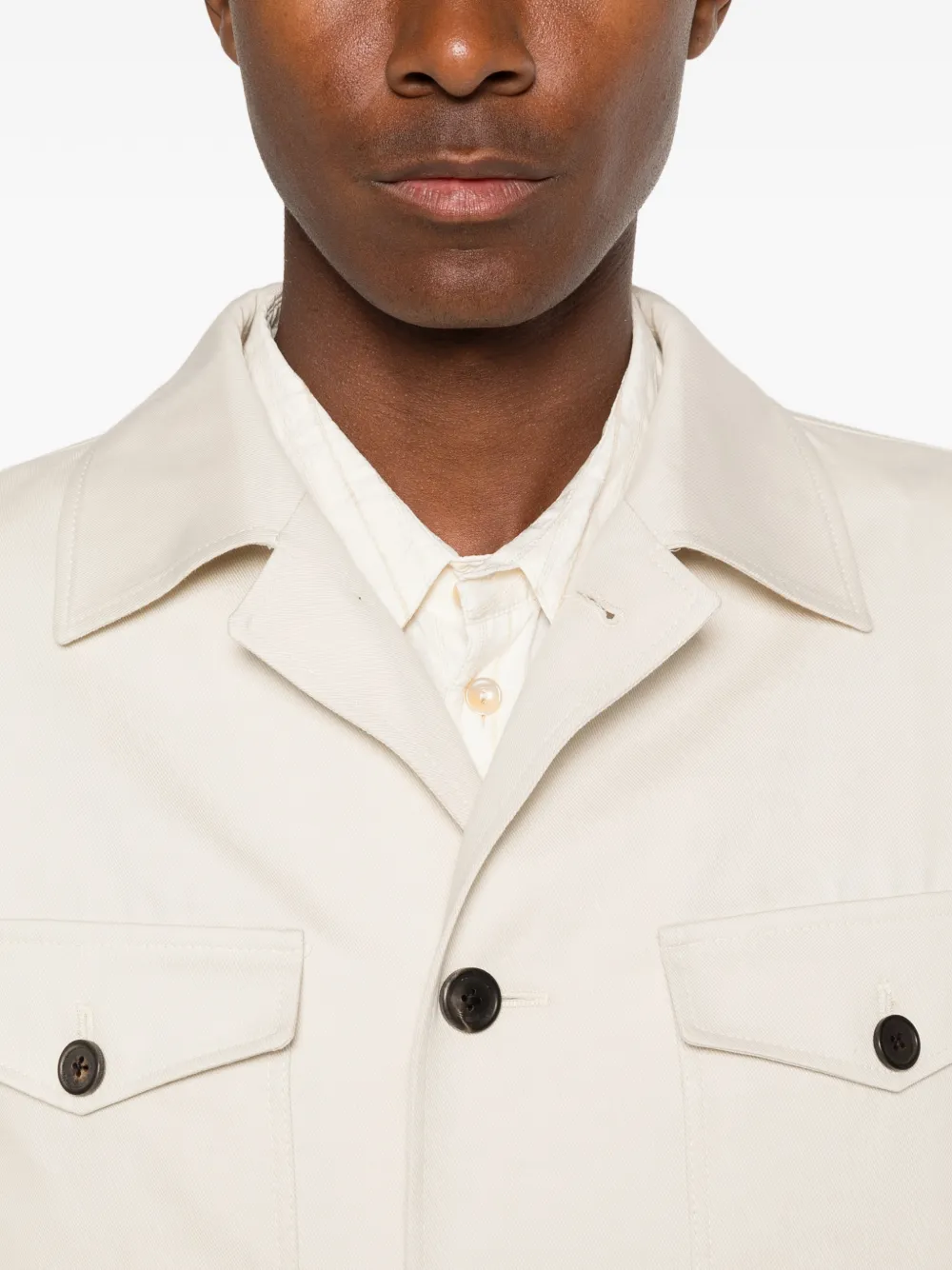 Corneliani Shirtjack met knopen Beige