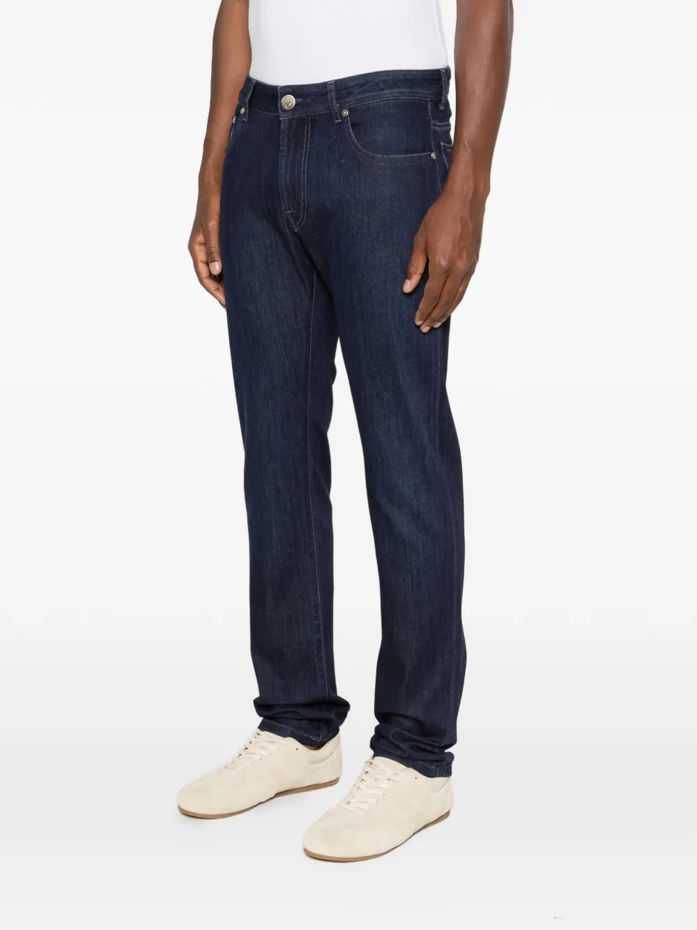 Corneliani Jeans met geborduurd logo Blauw