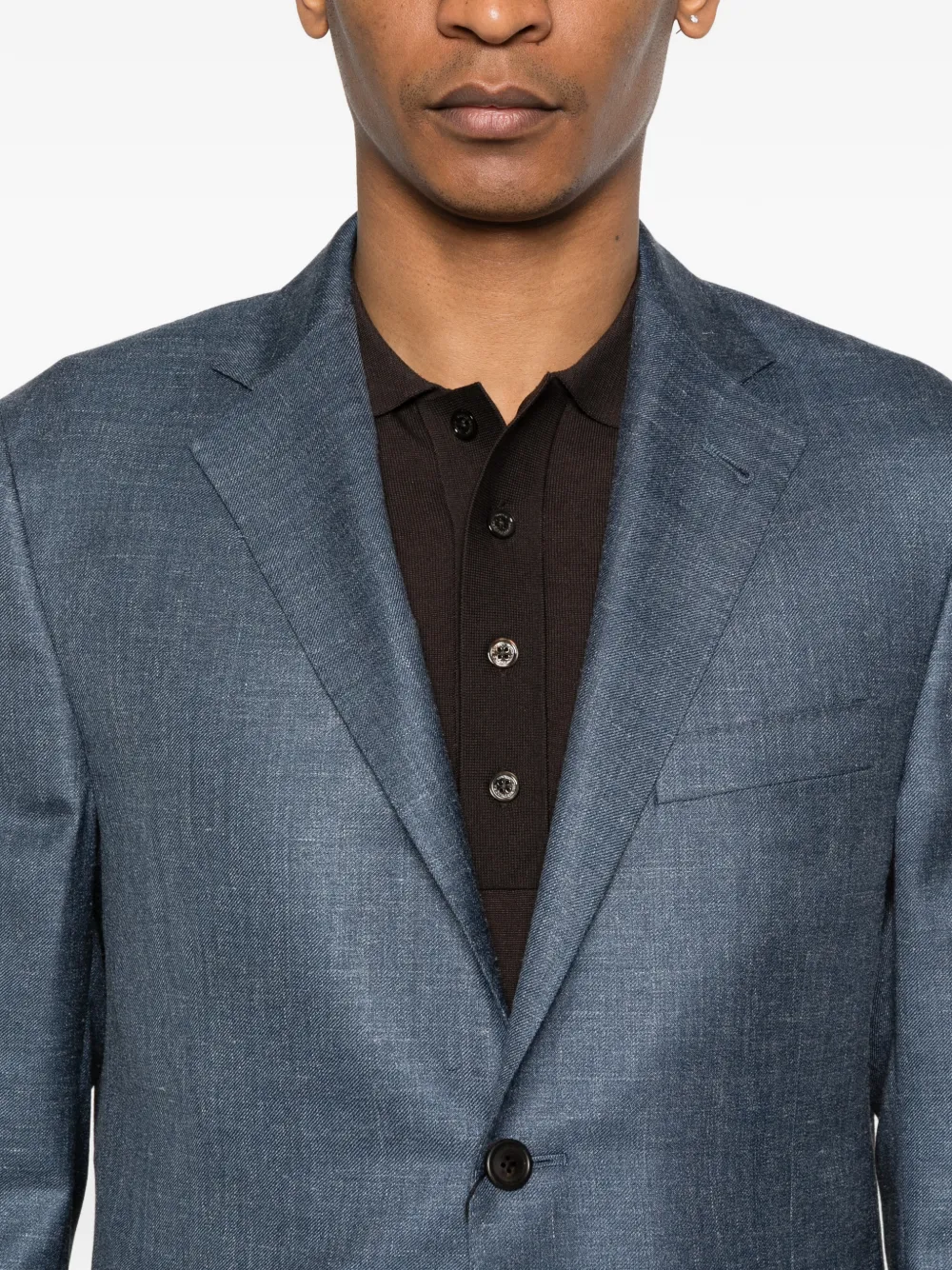Corneliani Jack met enkele rij knopen Blauw