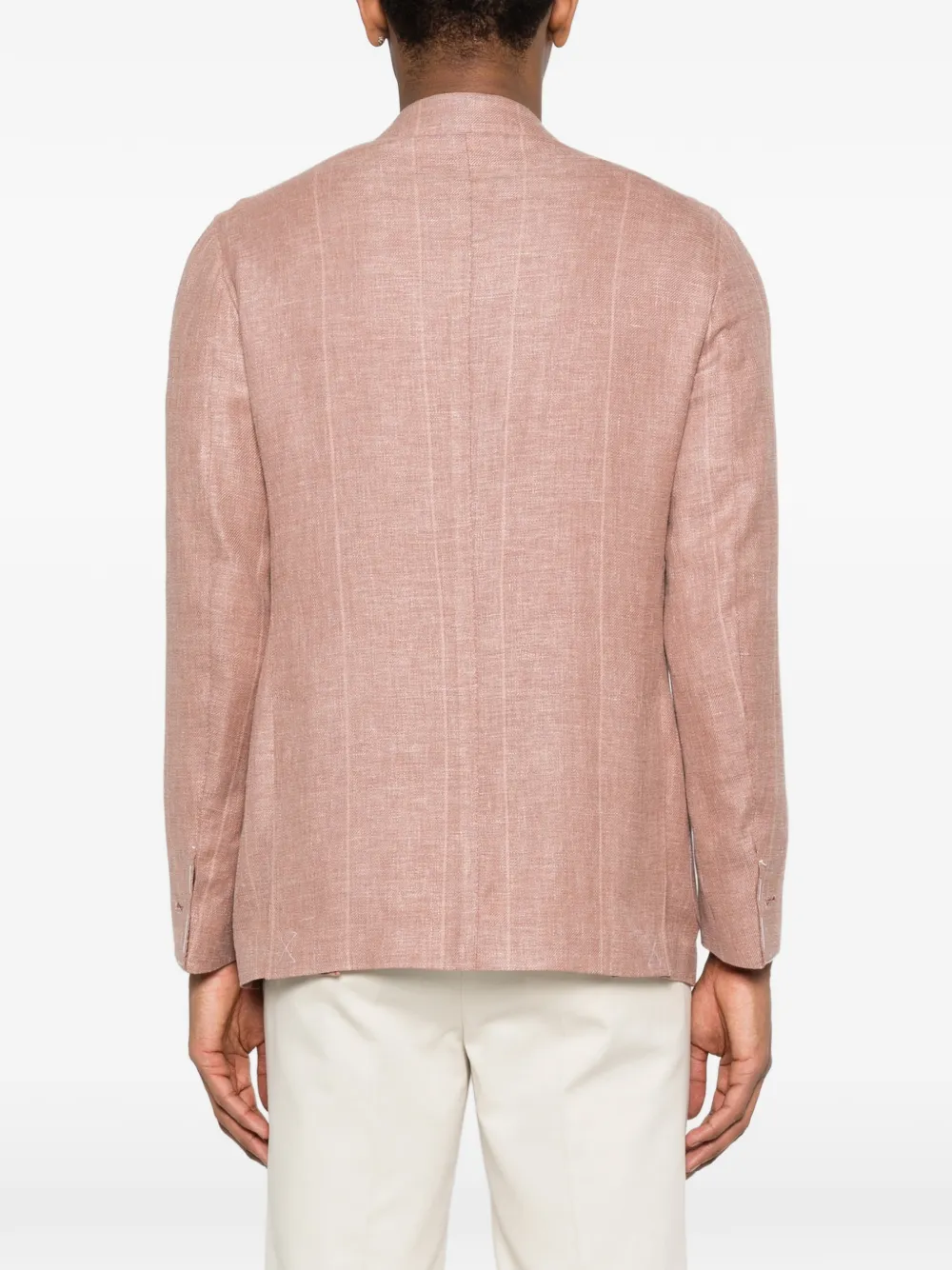 Eleventy Geruite blazer met knopen Roze