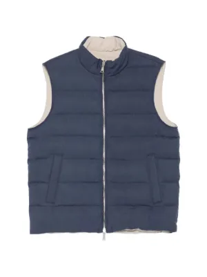 Eleventy Zip Quilted Gilet | Blue | FARFETCH RO