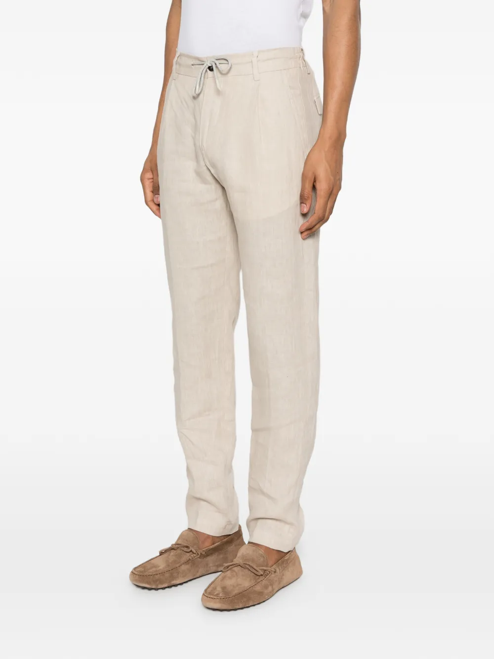  Eleventy Drawstring Pleated Trousers - Neutrals 
