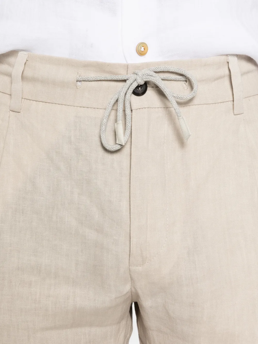 Eleventy Plooibroek met trekkoord Beige