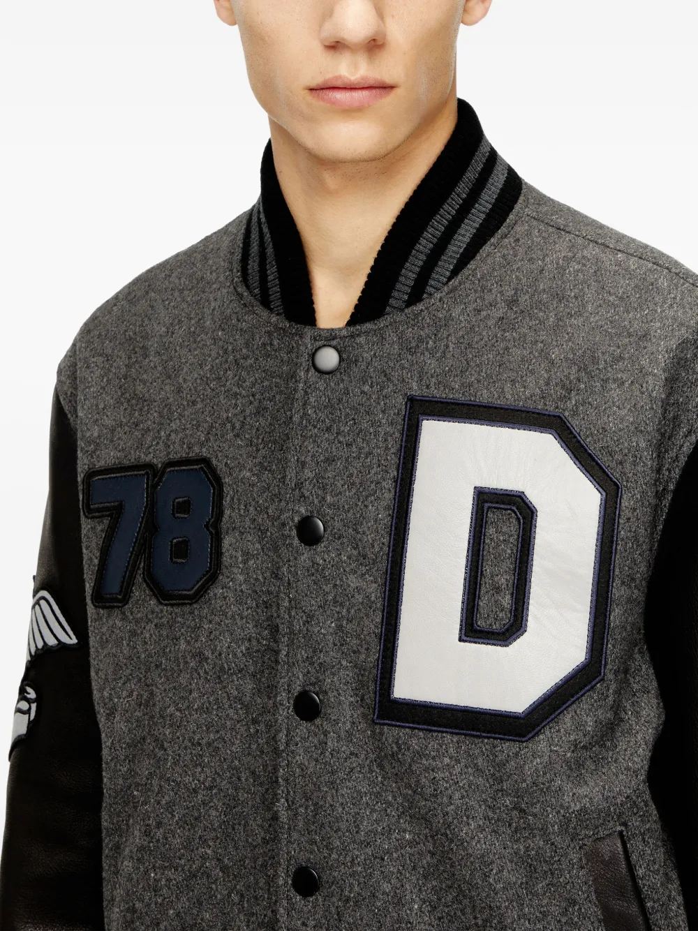 Diesel A-Arry-Cp jack met geborduurde patches Grijs