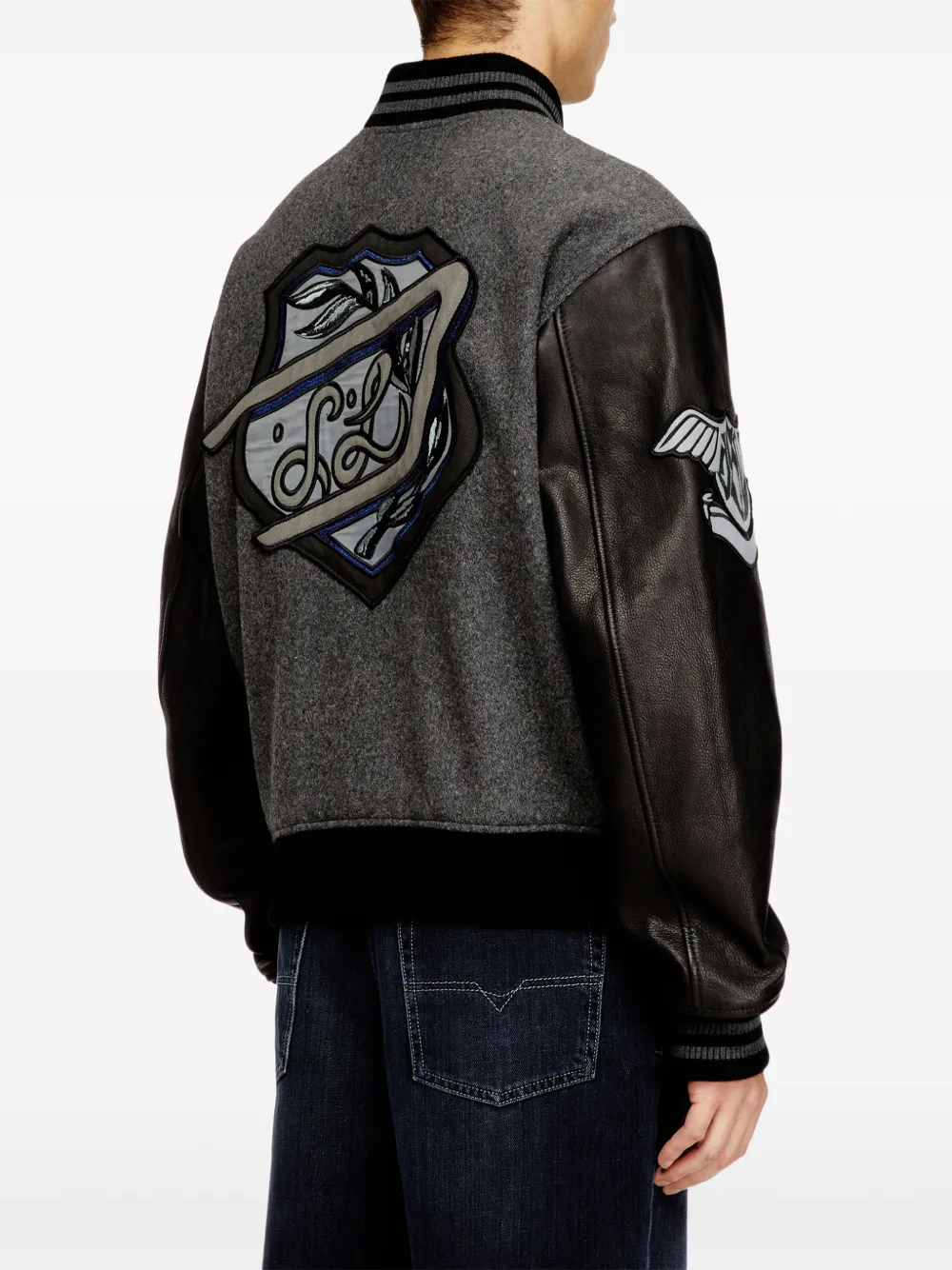 Diesel A-Arry-Cp jack met geborduurde patches Grijs