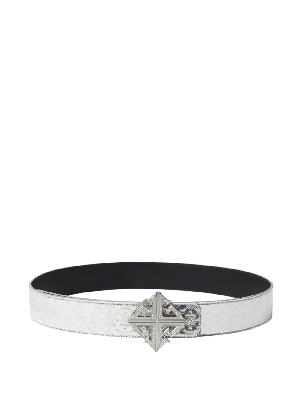 GUAPI crystal-encrusted cross buckle belt | Silver | Image 1