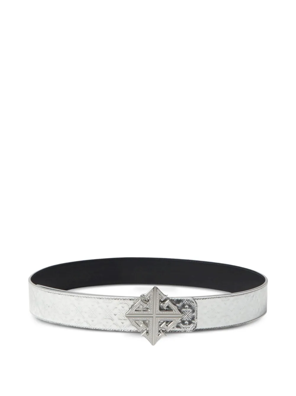 GUAPI crystal-encrusted cross buckle belt | Silver | Image 1